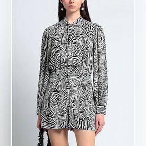 Michael Kors Printed Georgette Romper - Size 2